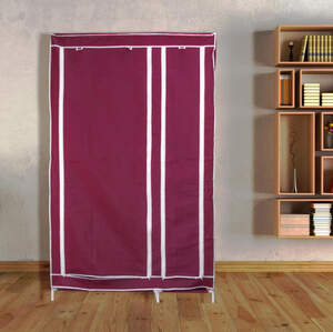 Тканевый шкаф органайзер для вещей на 2 секции складной 105х45х170см Storage Wardrobe YX-124 Цвет: темно-серый